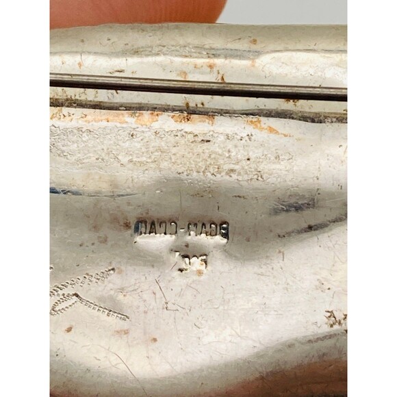 Signed handmade artisan 925 sterling silver gold plated shell brooch - Picture 8 of 10